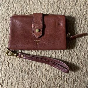 FOSSIL - authentic, brown wristlet